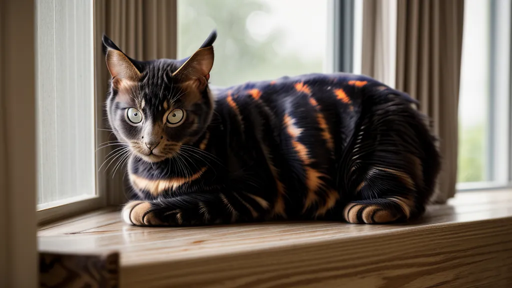 Alltag während der spirituellen Ausbildung – Katze Zwetschge liegt am Küchenfenster in Bremen