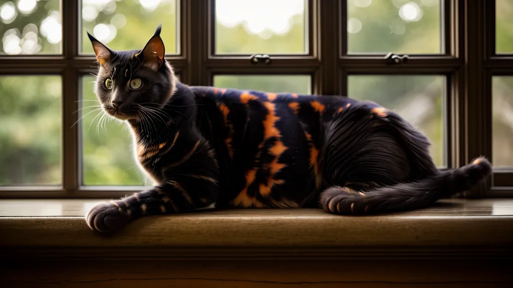 Schildpattfarbene Katze Zwetschge schläft neben einer Pfingstrose — ruhiger Alltagsmoment einer Floristin in spiritueller Ausbildung