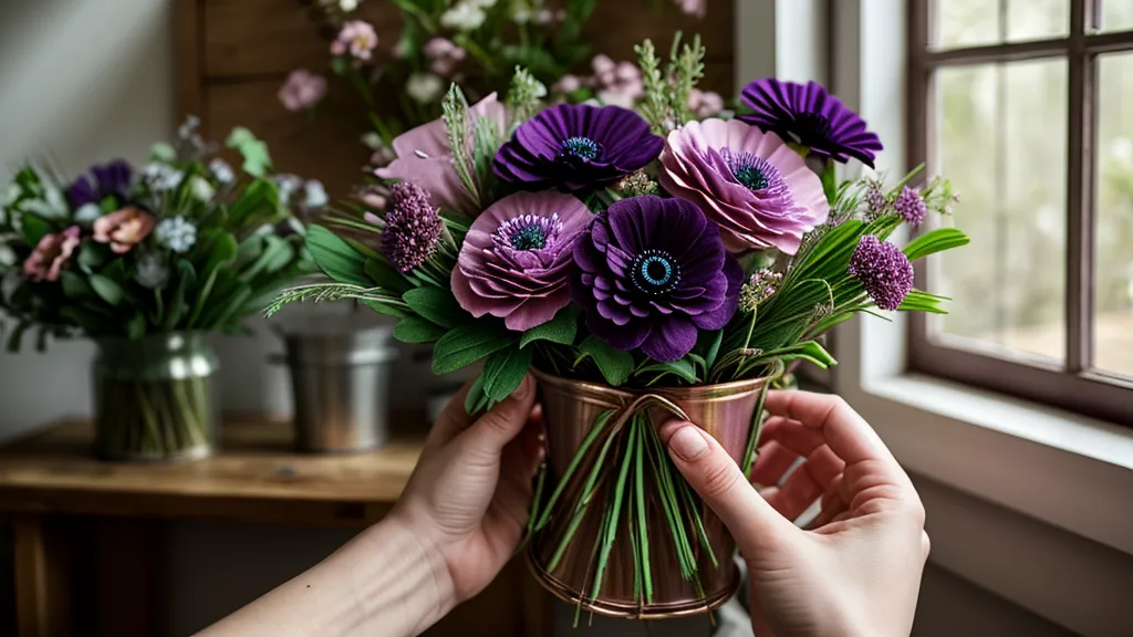 Anemone zwischen den Seiten eines Tagebuchs als Symbol für Erdung und Trauerarbeit