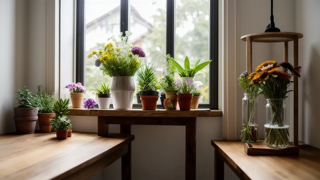 Floristin bindet Blumenstrauß als Ausdruck der Seele im Alltag während einer spirituellen Ausbildung nach Trauerbewältigung