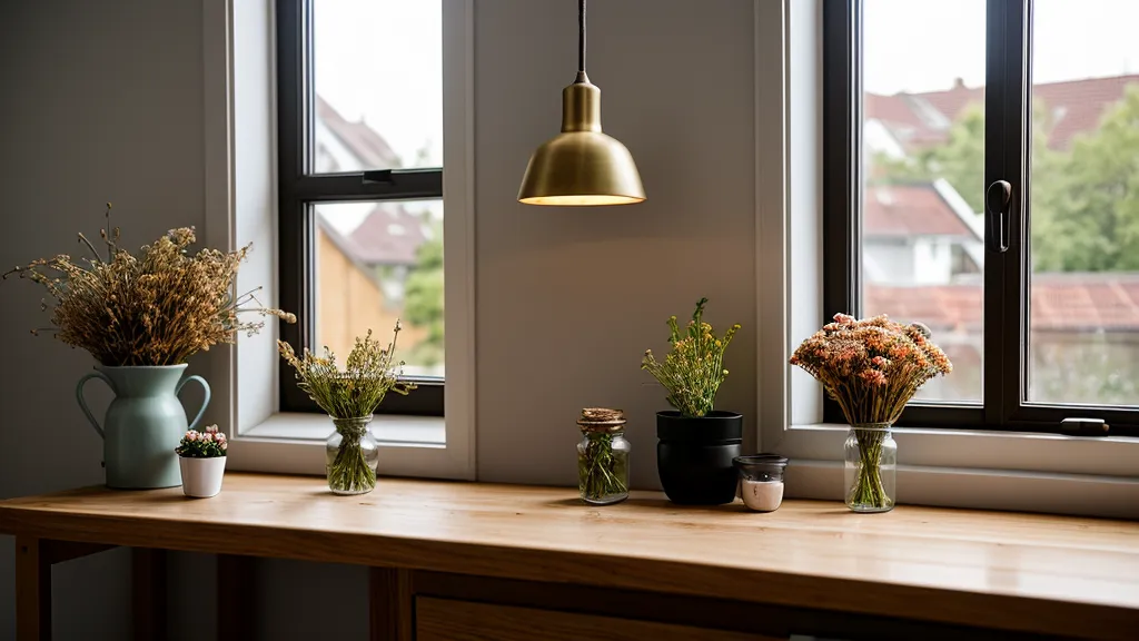 Manifestieren lernen im Blumenladen: Hände einer Floristin halten eine Anemone über einem Sonntagabend-Notizbuch