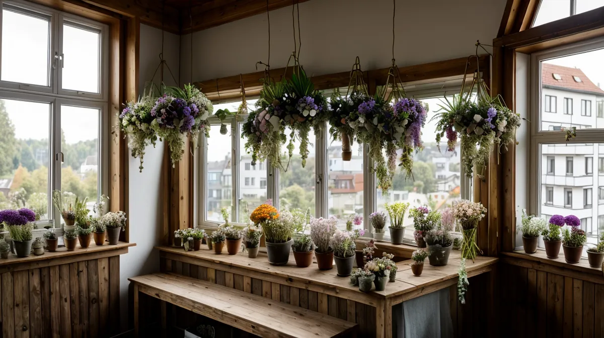 Wie Schattenarbeit für Anfänger unterdrückte Gefühle heilen kann – Bremer Floristin am Bindetisch mit Trauerflor